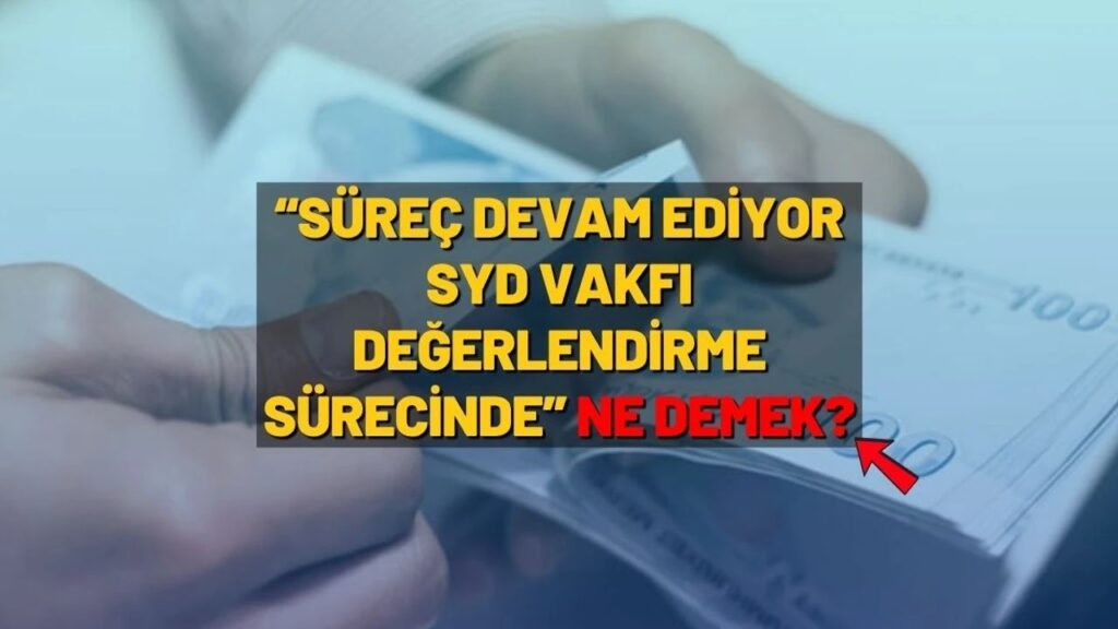 Süreç Devam Ediyor SYD Vakıf Değerlendirme Sürecinde Ne Demek?