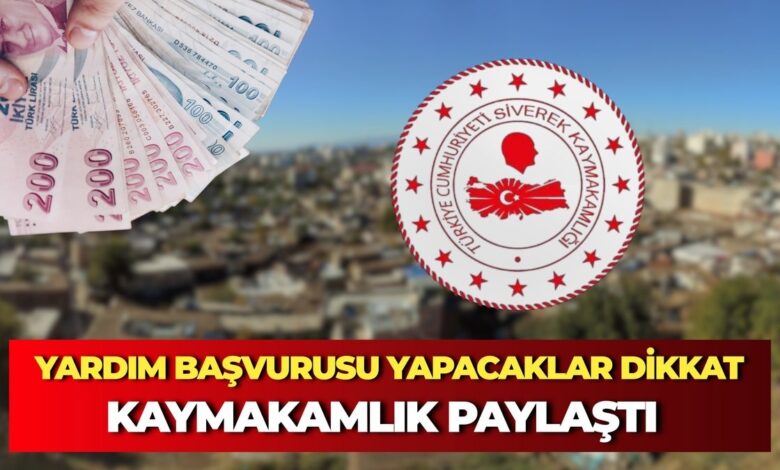 Kaymakamlık Yardım Başvurusu